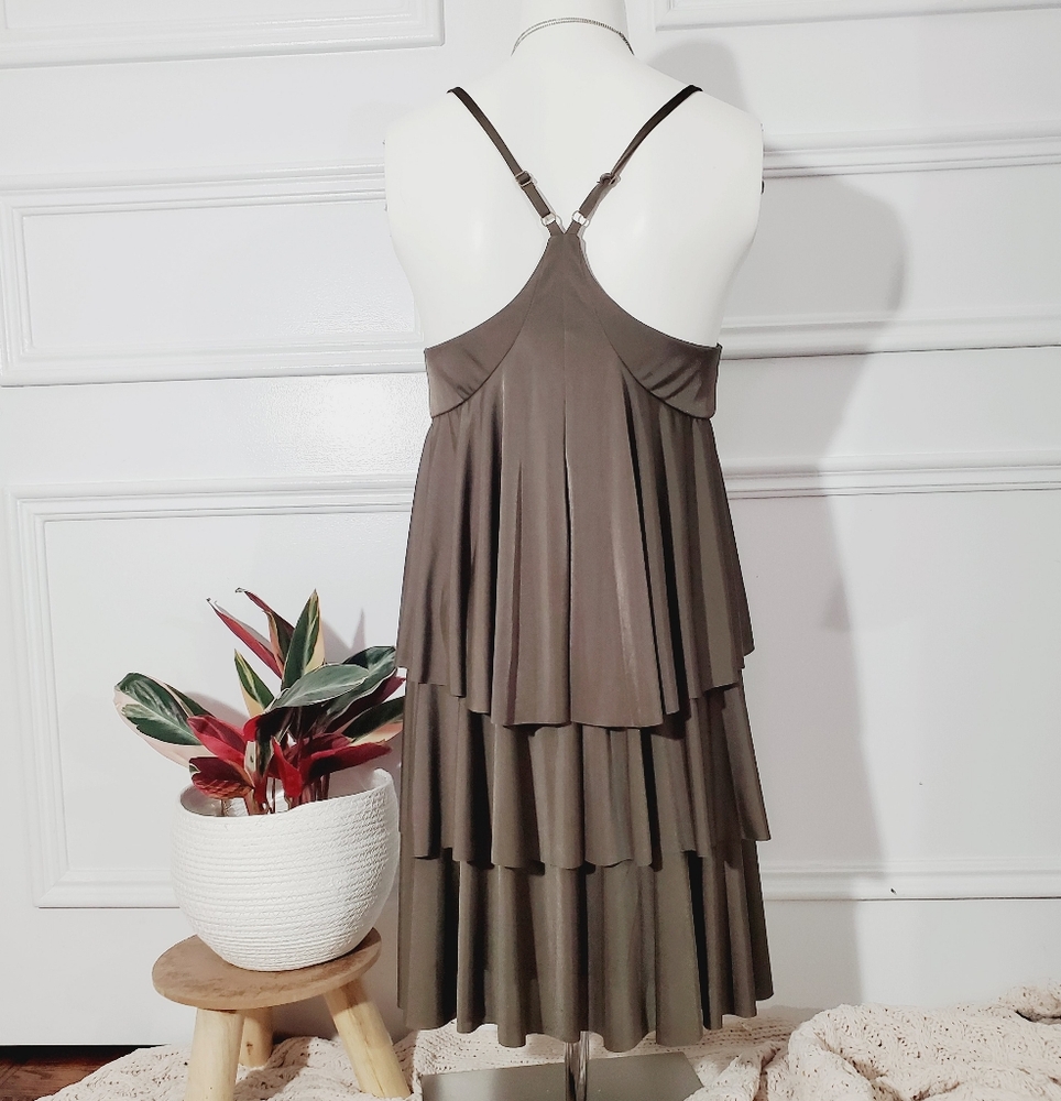 Armani Ex Vintage Satin Cascade Flowy Boho Dress- XS- NWOT